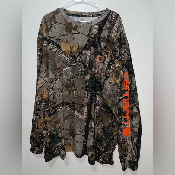 NWOT Carhartt X Realtree Graphic Hunting Print Long Sleeve Pocket Utility Shirt - Picture 3 of 11